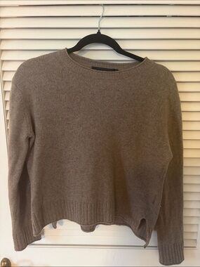 Jenni Kayne Neutral Taupe Crewneck Women’s Everyday Sweater wool cashmere